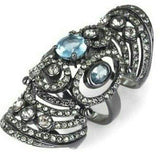 Light Blue Floral Armor Ring BCBGMAXAZRIA