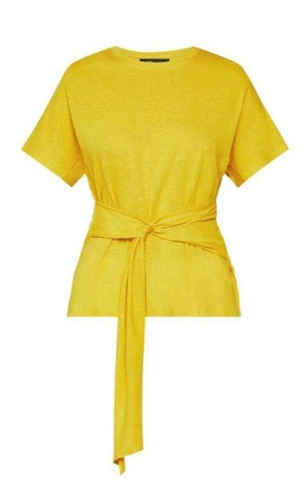 BCBGMAXAZRIA Linen Jersey Wrap Top - Runway Catalog