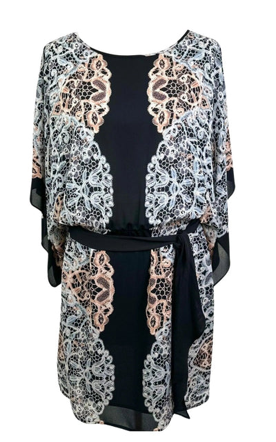 BCBGMAXAZRIA Lois Lace Floral Print Kimono Dress - Runway Catalog