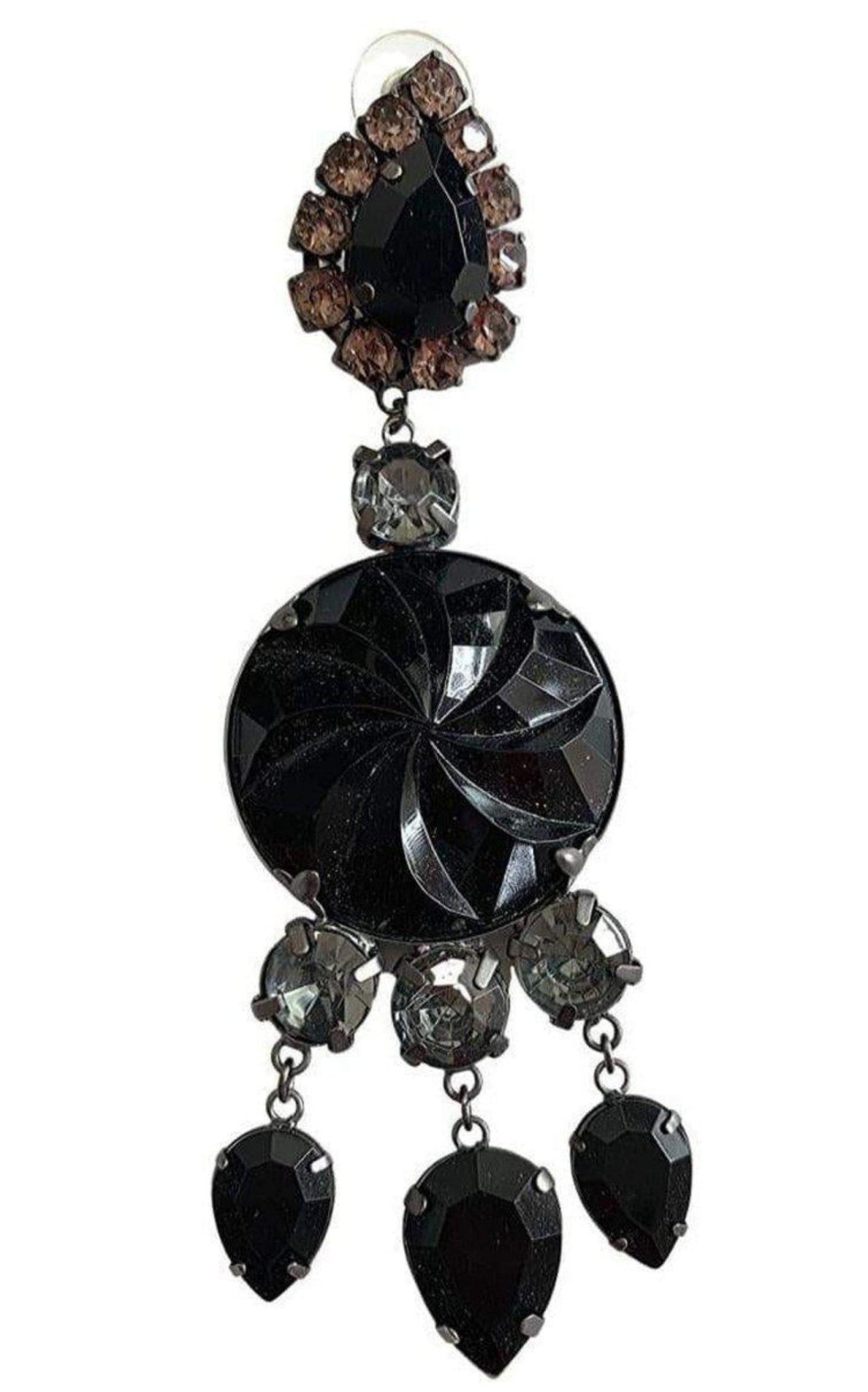 BCBGMAXAZRIA Long Glass Stone Earrings - Runway Catalog