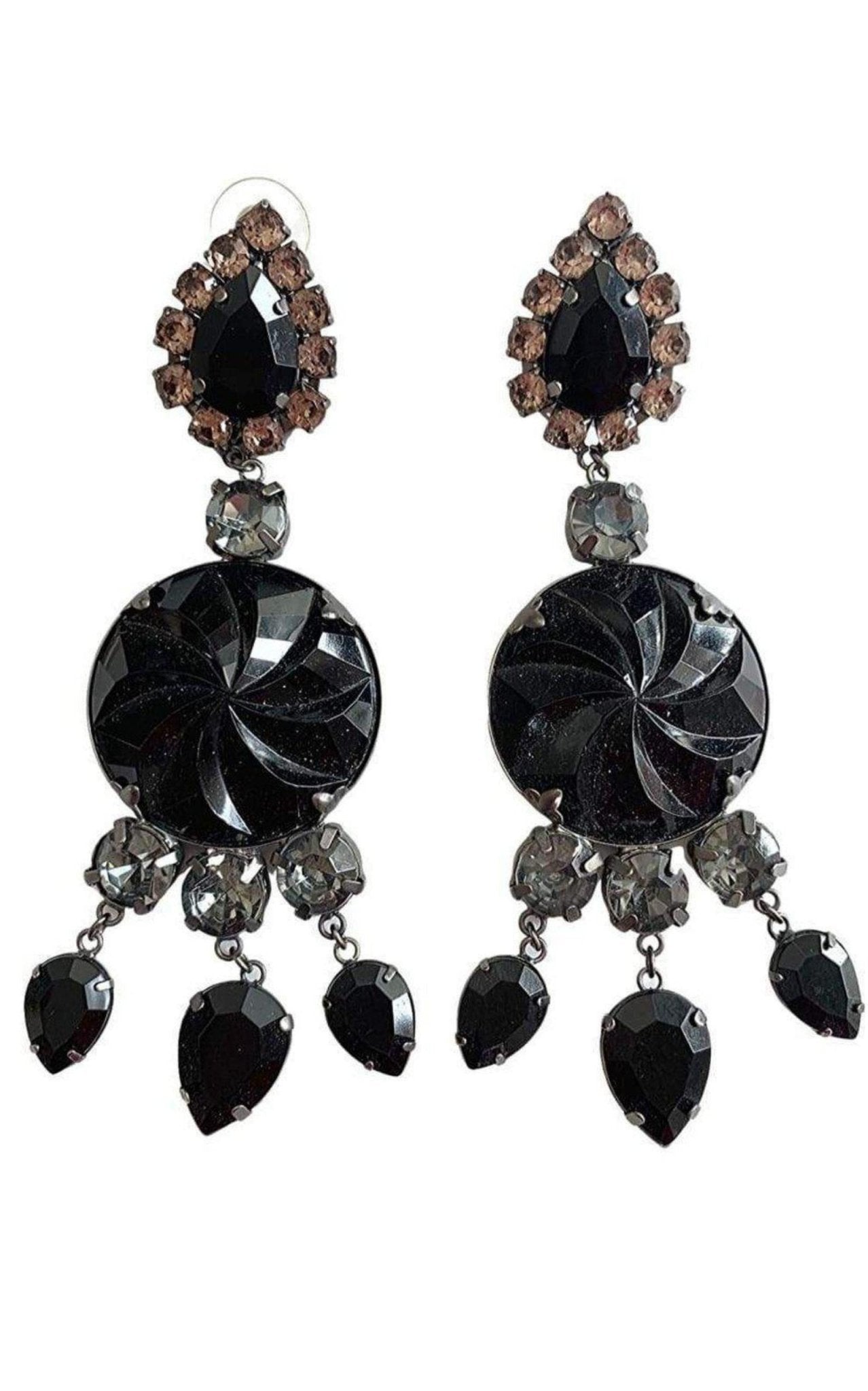 BCBGMAXAZRIA Long Glass Stone Earrings - Runway Catalog