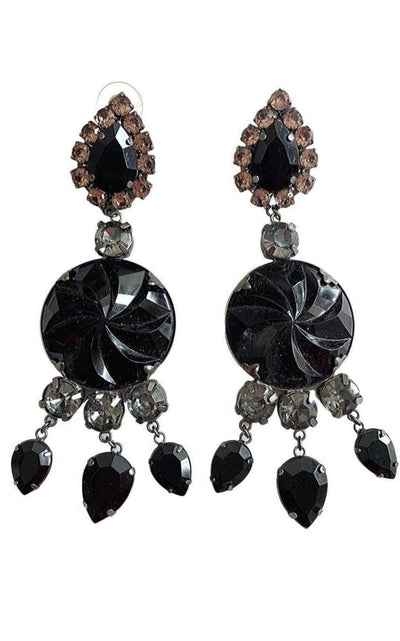 BCBGMAXAZRIA Long Glass Stone Earrings - Runway Catalog