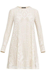 Long-Sleeve Lace Dress BCBGMAXAZRIA