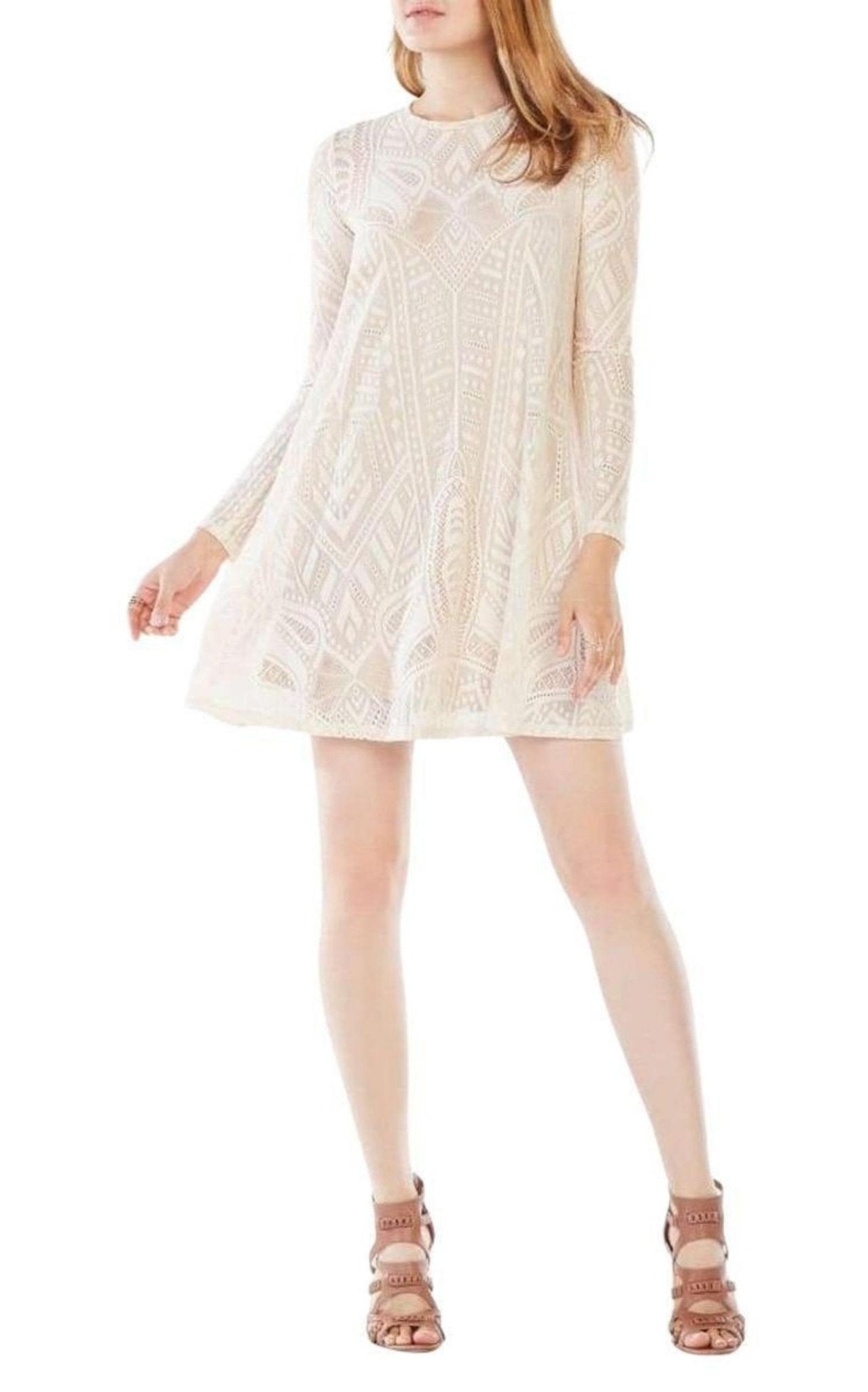 BCBGMAXAZRIA Long - Sleeve Lace Dress - Runway Catalog