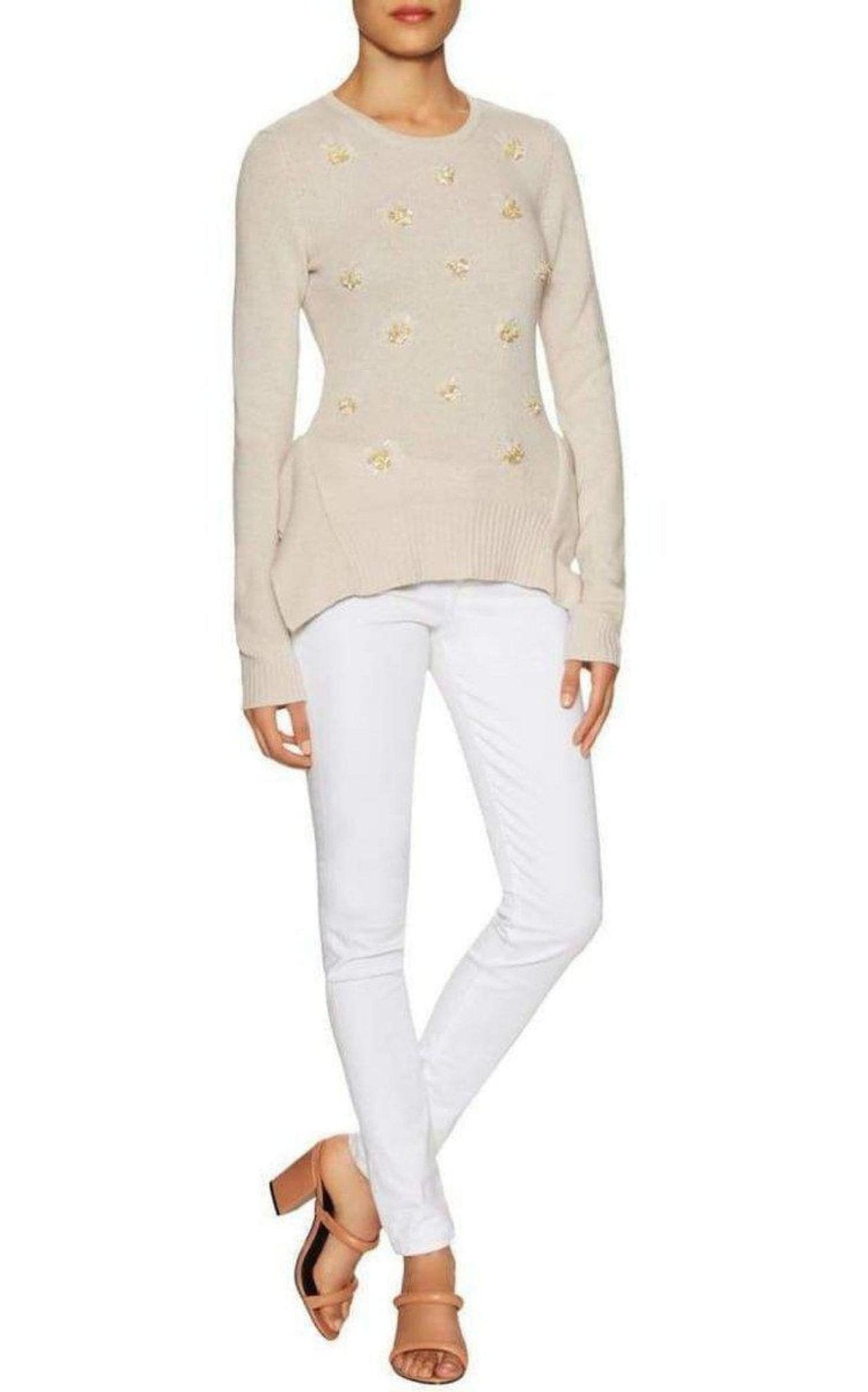 BCBGMAXAZRIA Loretta Beaded Cashmere Blend Pullover - Runway Catalog
