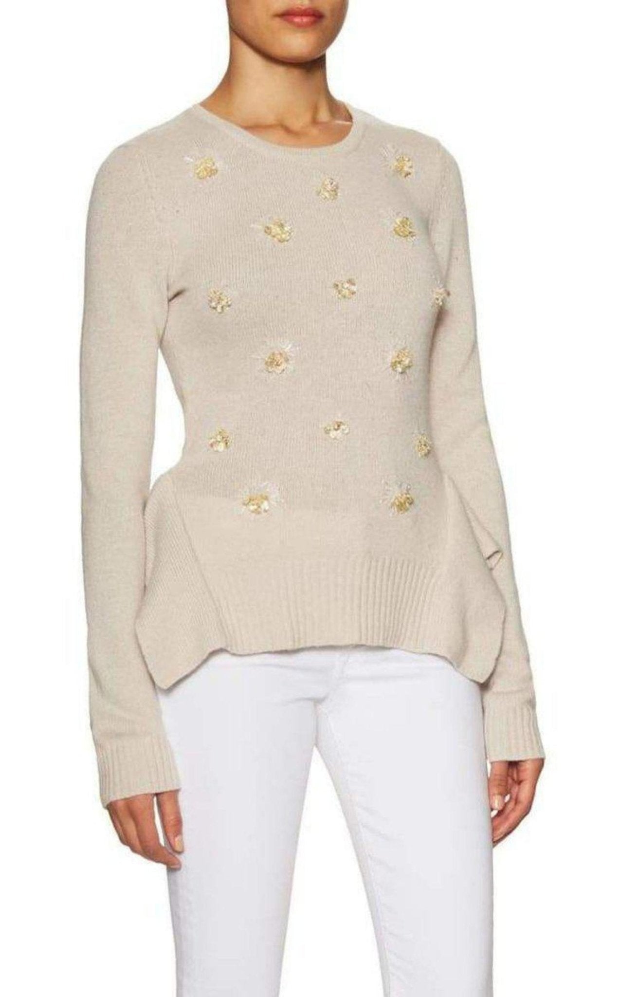 BCBGMAXAZRIA Loretta Beaded Cashmere Blend Pullover - Runway Catalog
