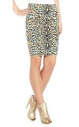 Lucine Leopard Print Pencil Skirt BCBGMAXAZRIA