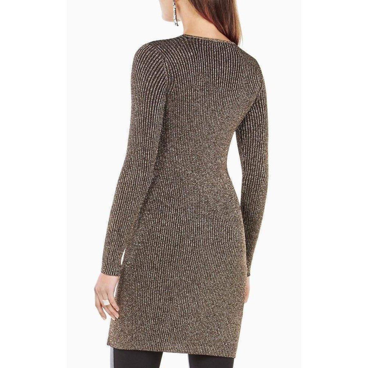 BCBGMAXAZRIA Macki Metallic V - Neck Tunic Dress - Runway Catalog