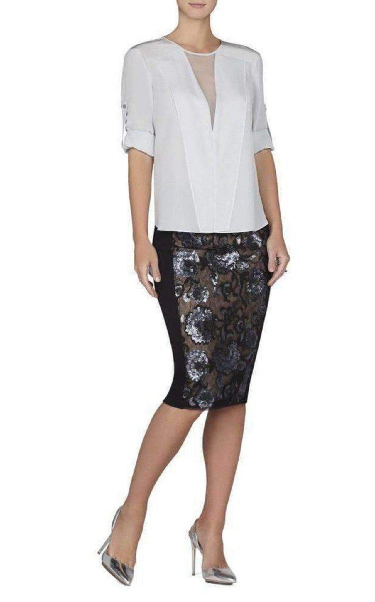 BCBGMAXAZRIA Marrisa Draped - Front Silk Blouse - Runway Catalog