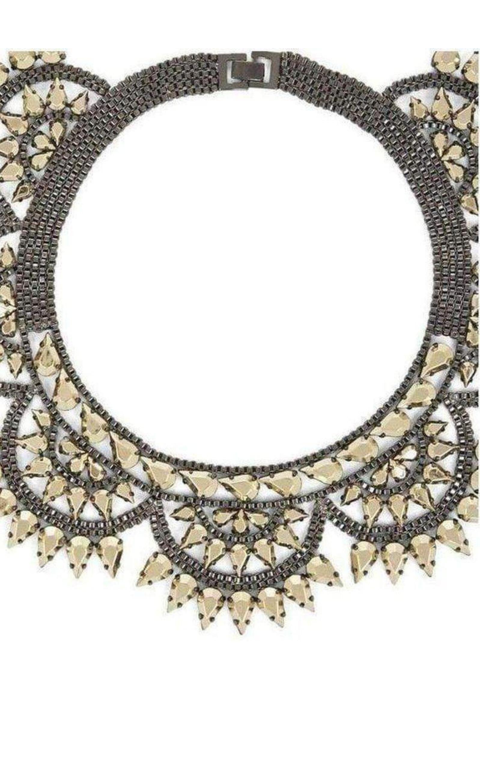 Metal-Spike Bib Necklace BCBGMAXAZRIA