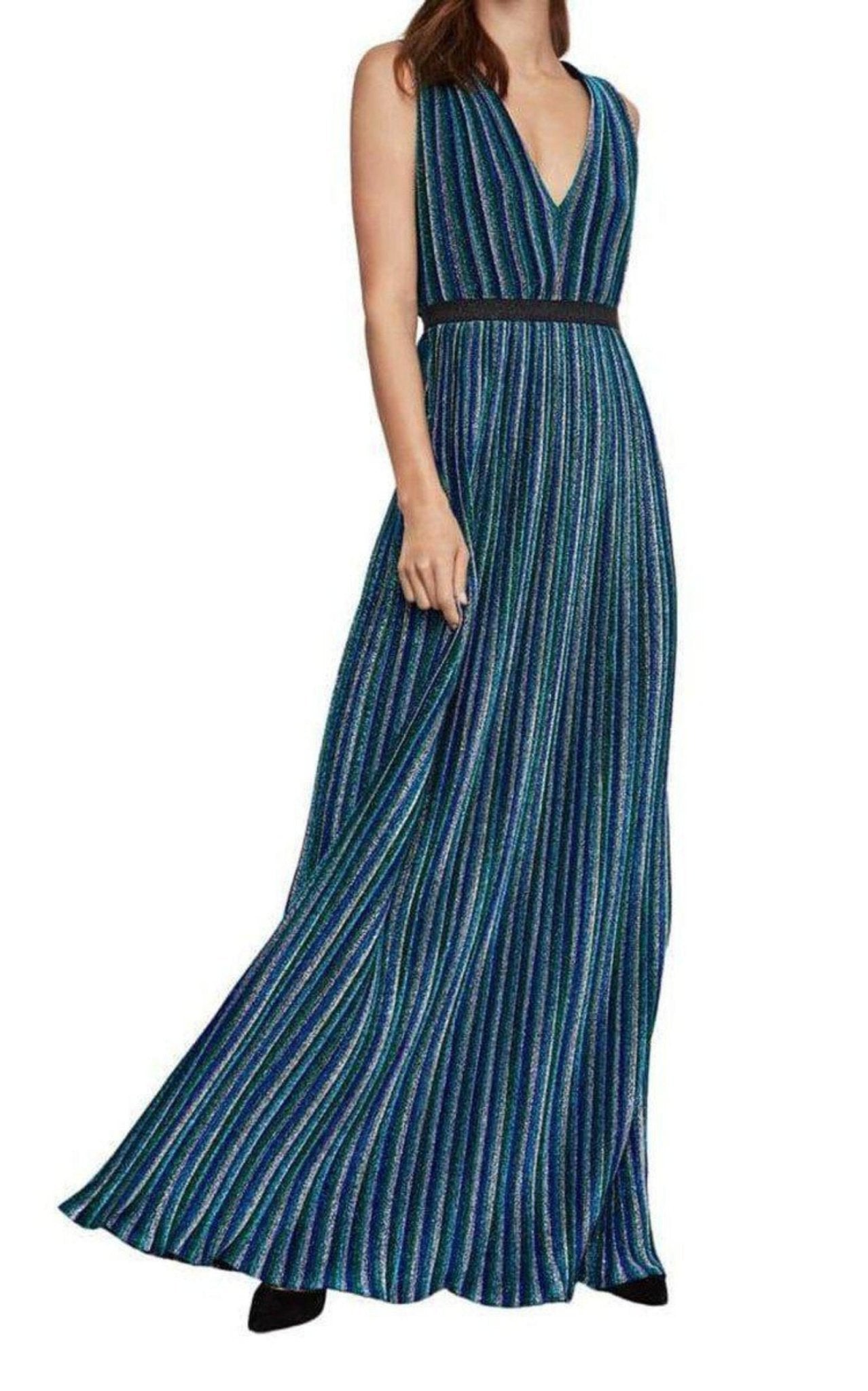 BCBGMAXAZRIA Metallic Pleated Gown - Runway Catalog