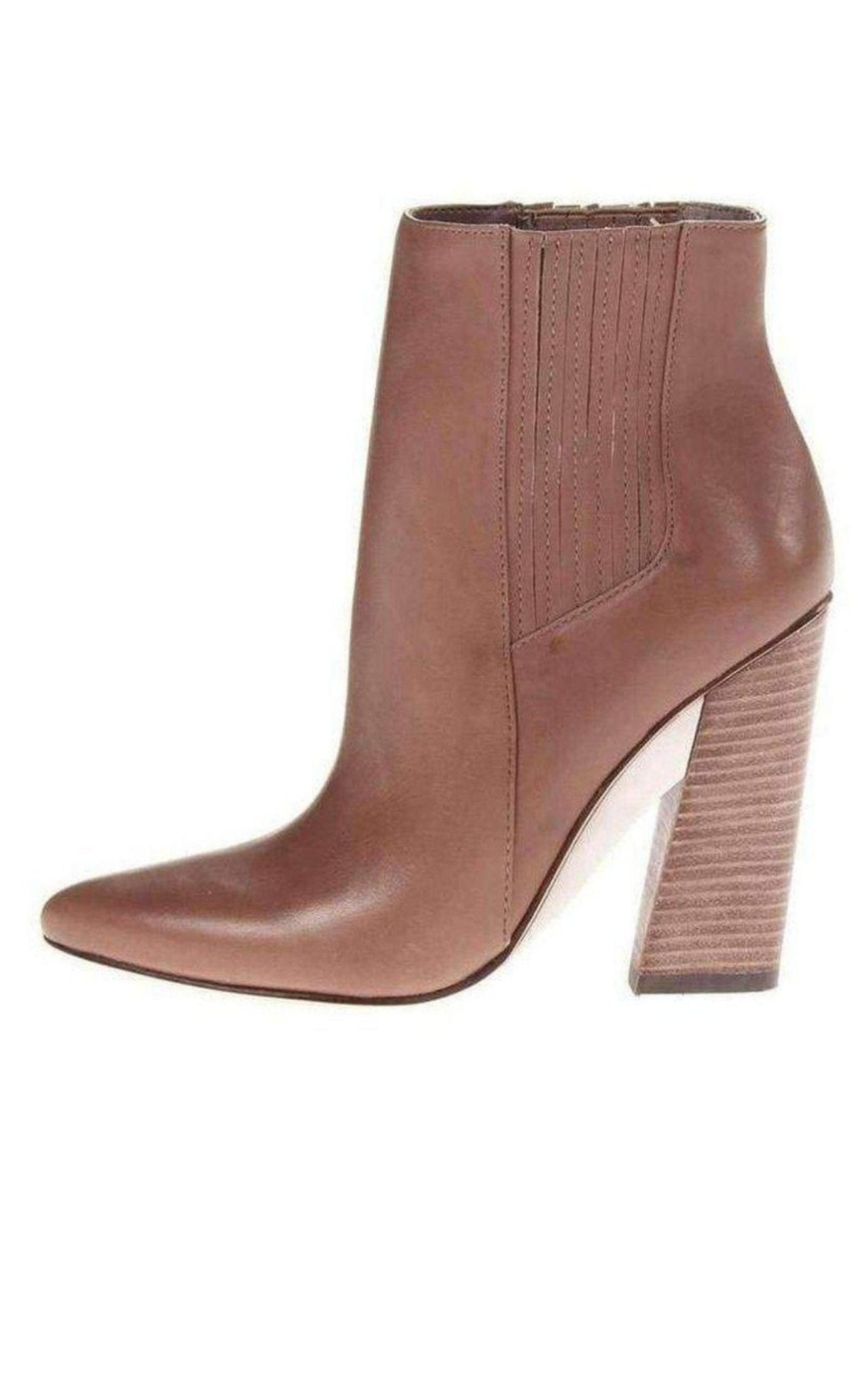 BCBGMAXAZRIA Metild Beige Leather High Heel Bootie - Runway Catalog