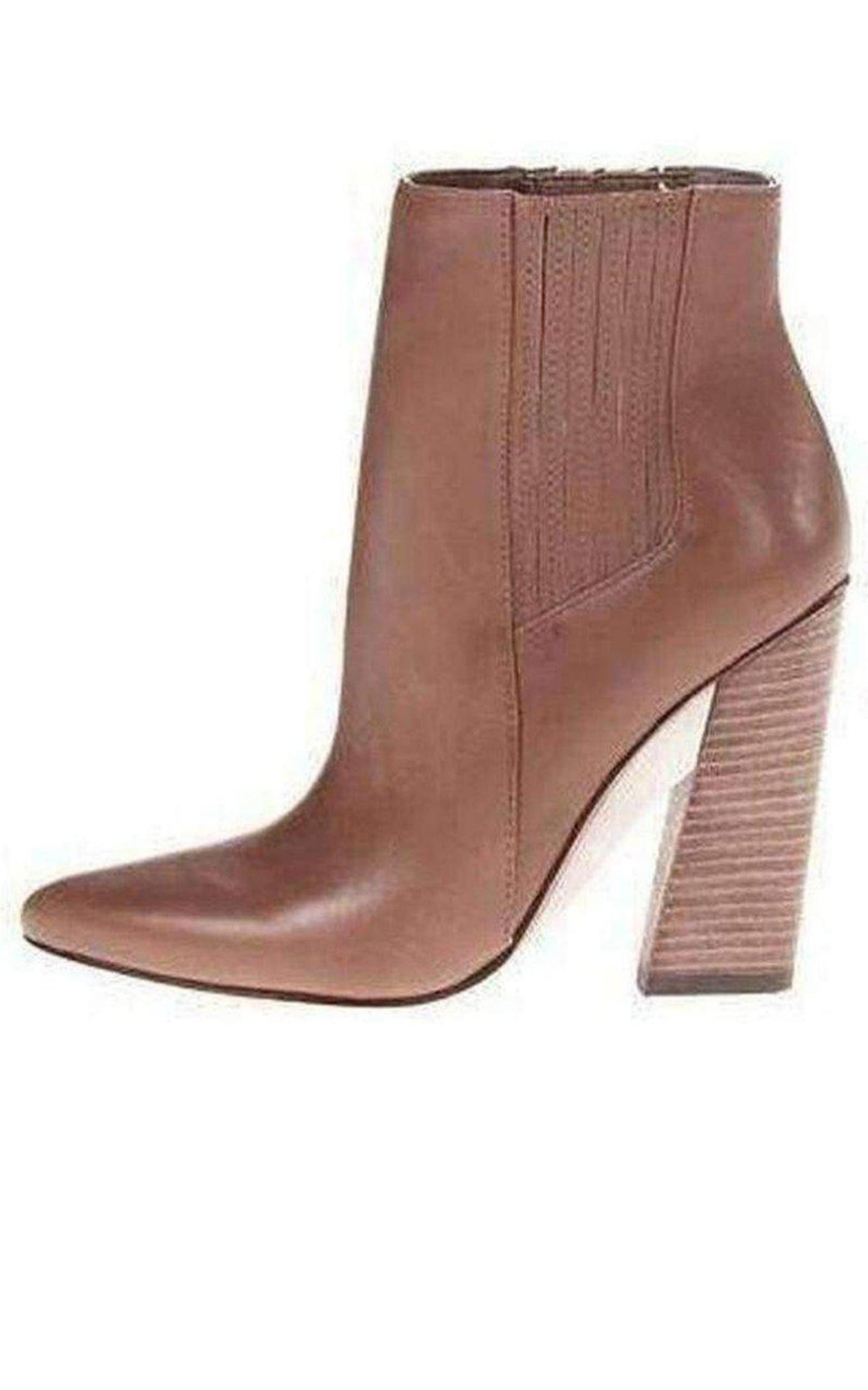 Metild Beige Leather High Heel Bootie BCBGMAXAZRIA