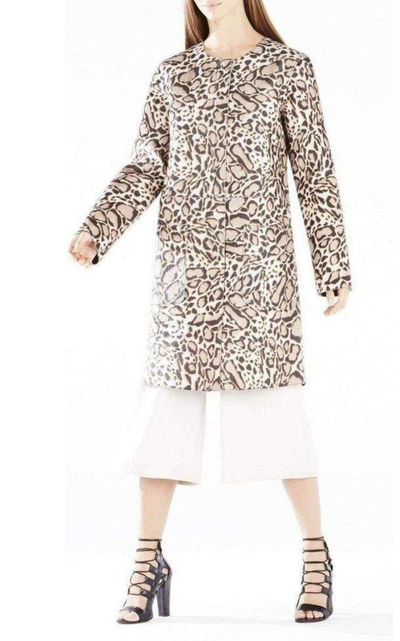 BCBGMAXAZRIA Mickie Ocelot Print Faux - Fur Coat - Runway Catalog