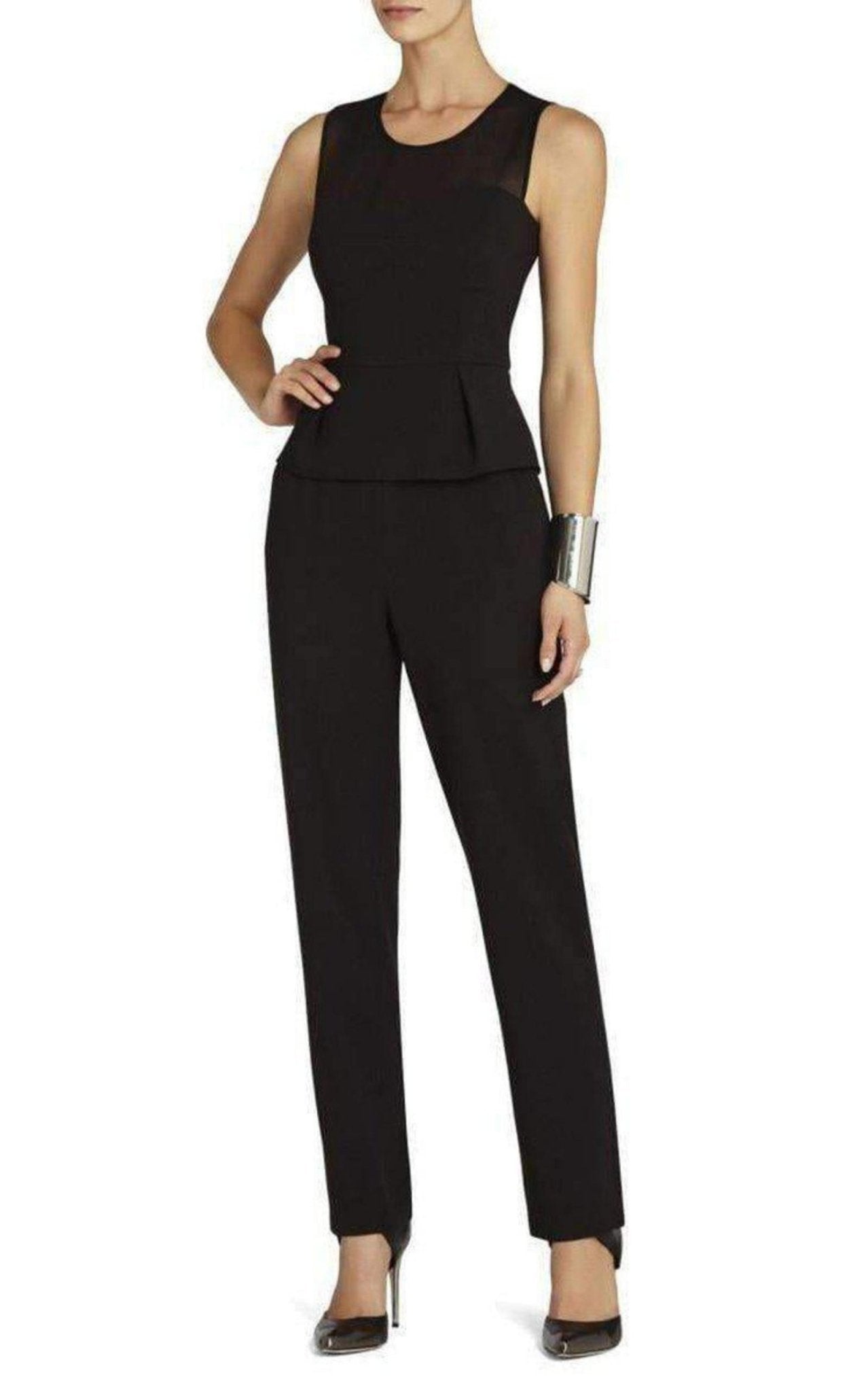 BCBGMAXAZRIA Oliana Black Bustier Pantsuit - Runway Catalog