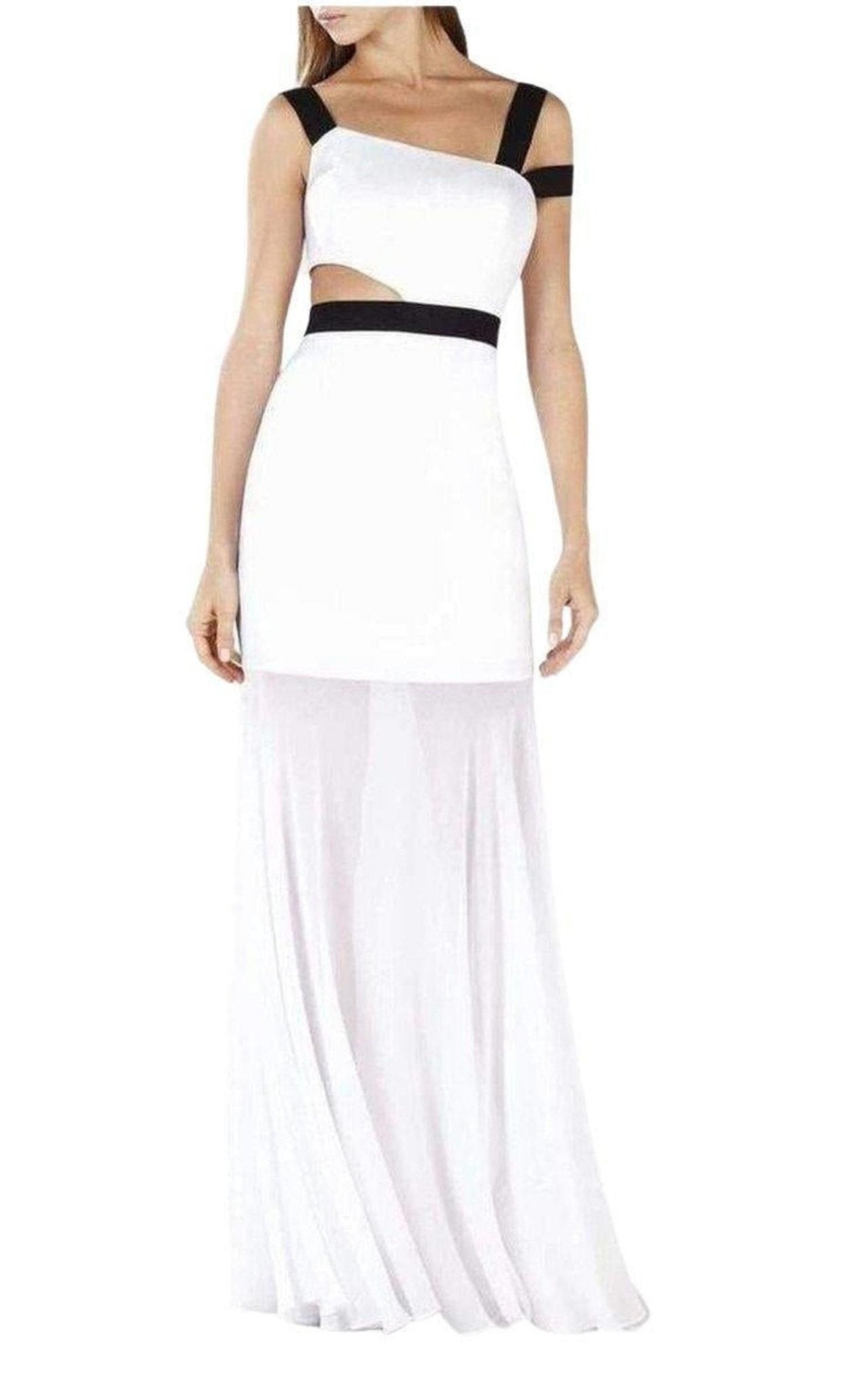 BCBGMAXAZRIA One Shoulder Cutout Waist Gown - Runway Catalog