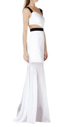 One Shoulder Cutout Waist Gown BCBGMAXAZRIA