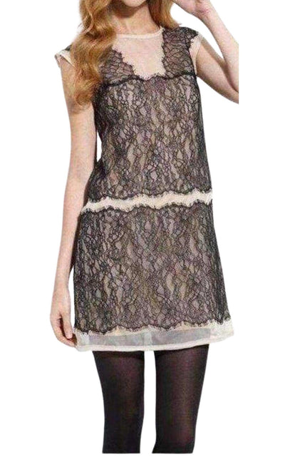 BCBGMAXAZRIA Organza Lace Sheer Sleeveless Dress - Runway Catalog