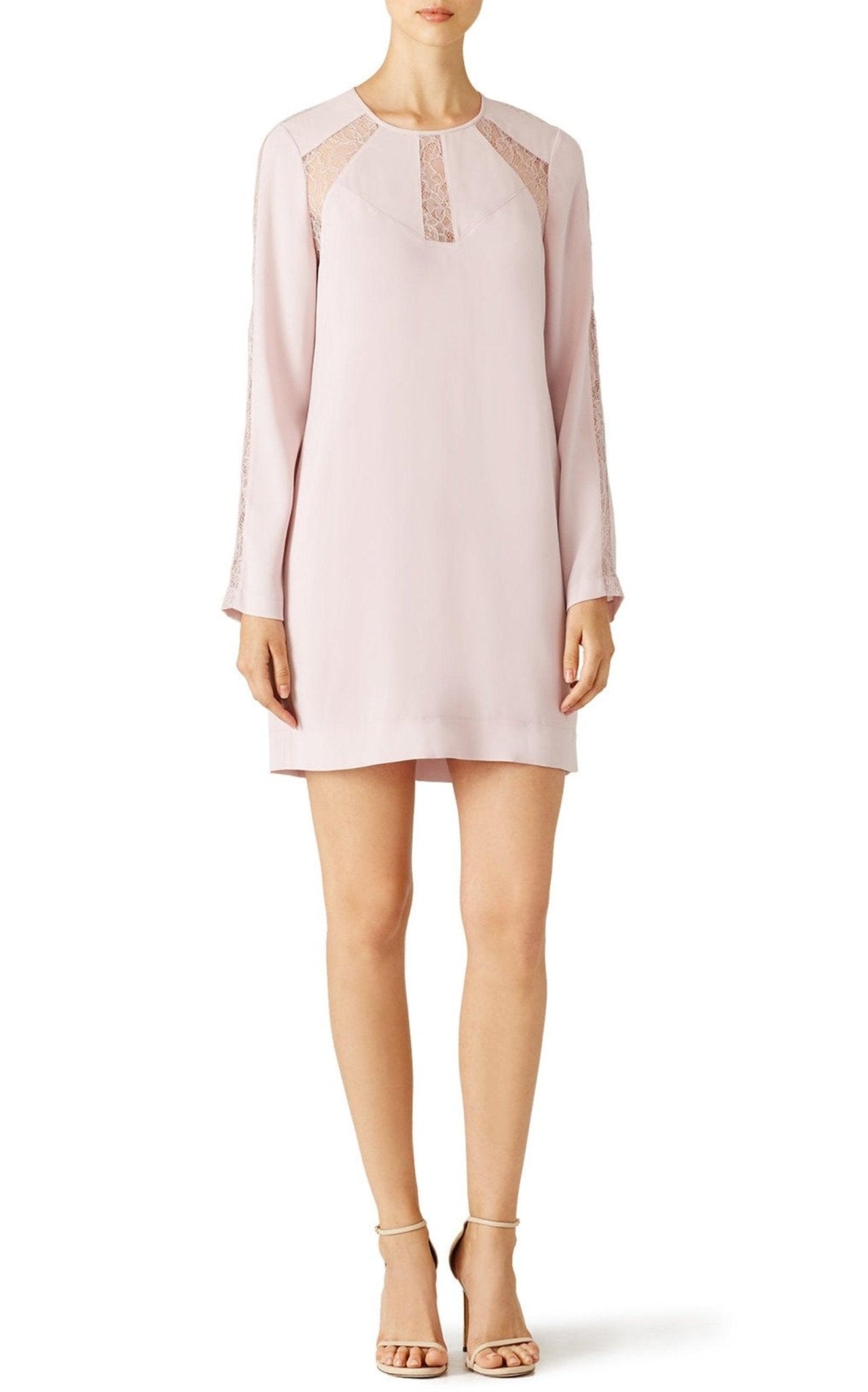 BCBGMAXAZRIA Payten Long - Sleeve Lace - Insert Shift Dress - Runway Catalog