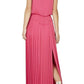 Pink Jenine High Split Pleated Skirt Maxi Dress BCBGMAXAZRIA