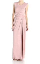 Pink Mylie Front Slit Long Dress BCBGMAXAZRIA