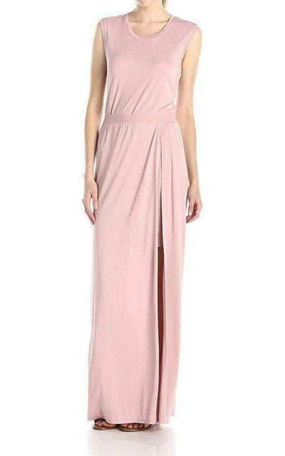 BCBGMAXAZRIA Pink Mylie Front Slit Long Dress - Runway Catalog