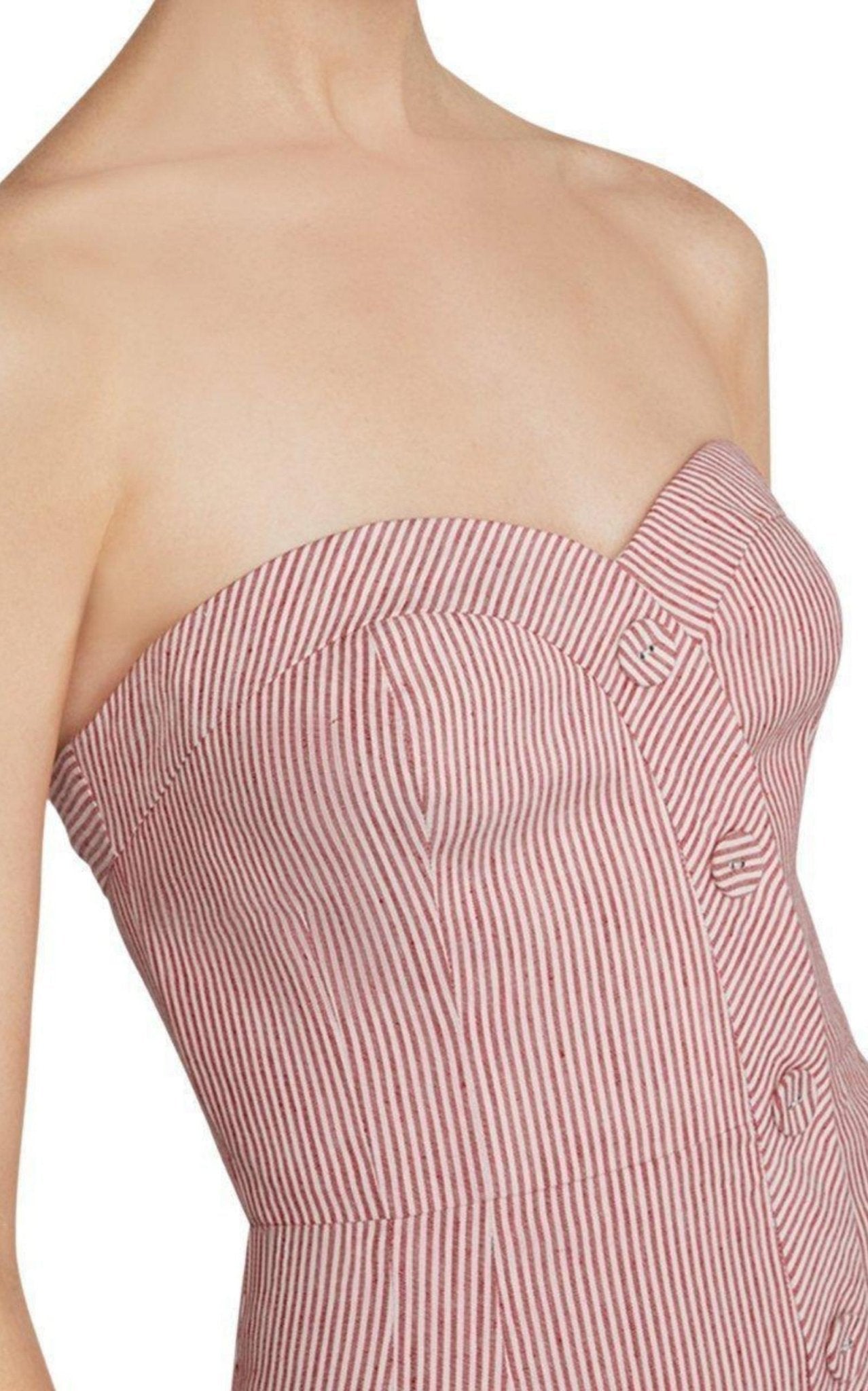 BCBGMAXAZRIA Pinstriped Bustier Dress - Runway Catalog