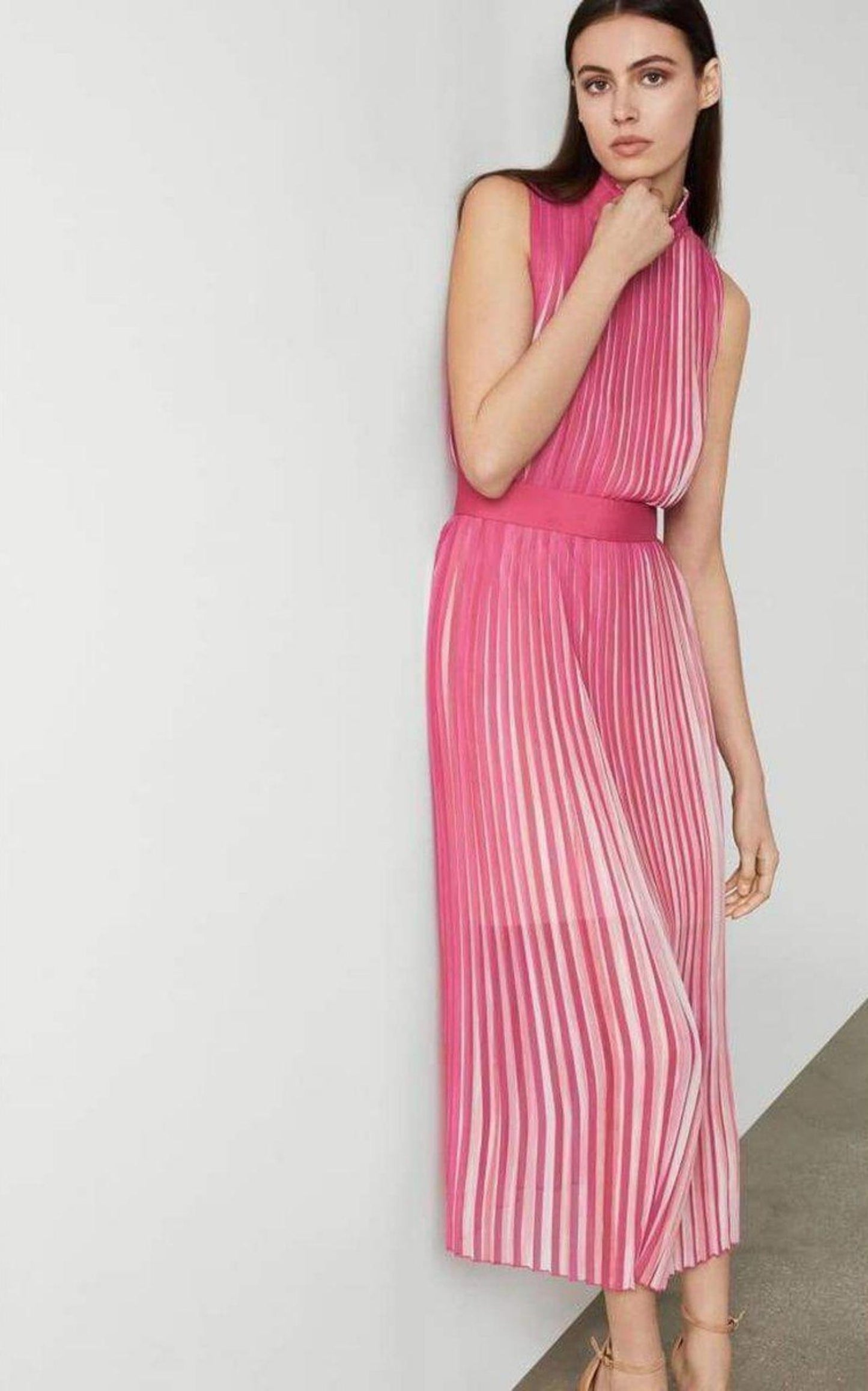 Pleated Midi Dress BCBGMAXAZRIA