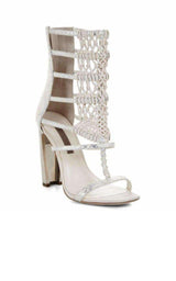 Post High Heel Macrame Day Sandal POST1-190 BCBGMAXAZRIA