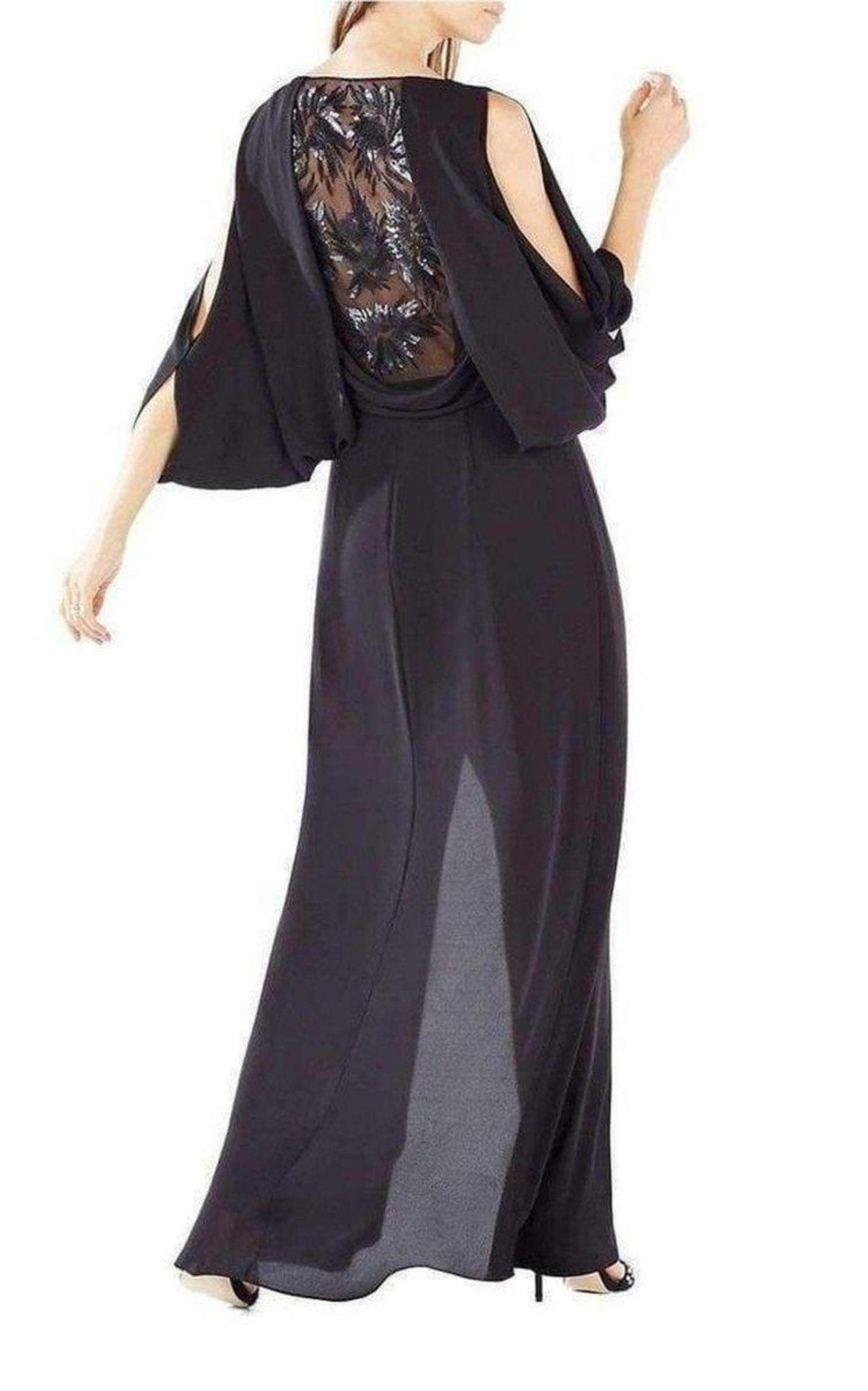 BCBGMAXAZRIA Rayah Sequin Embroidered Draped Gown - Runway Catalog