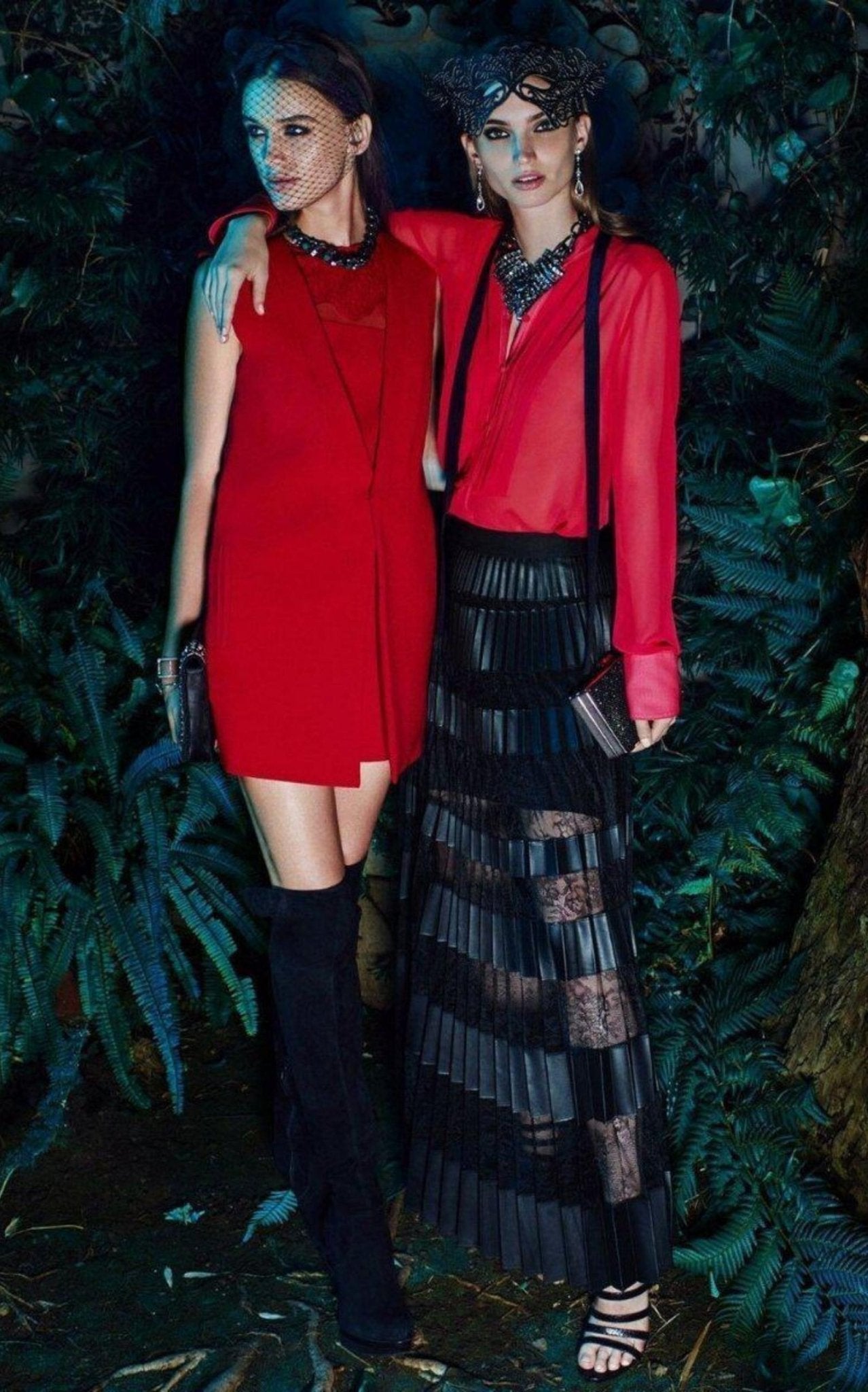 BCBGMAXAZRIA Red Berry Kristian Pleated Button - Up Shirt - Runway Catalog