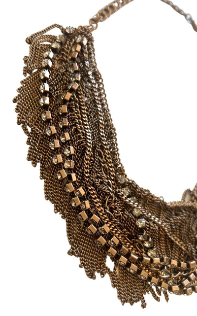 BCBGMAXAZRIA Rhinestone Fringe Necklace - Runway Catalog