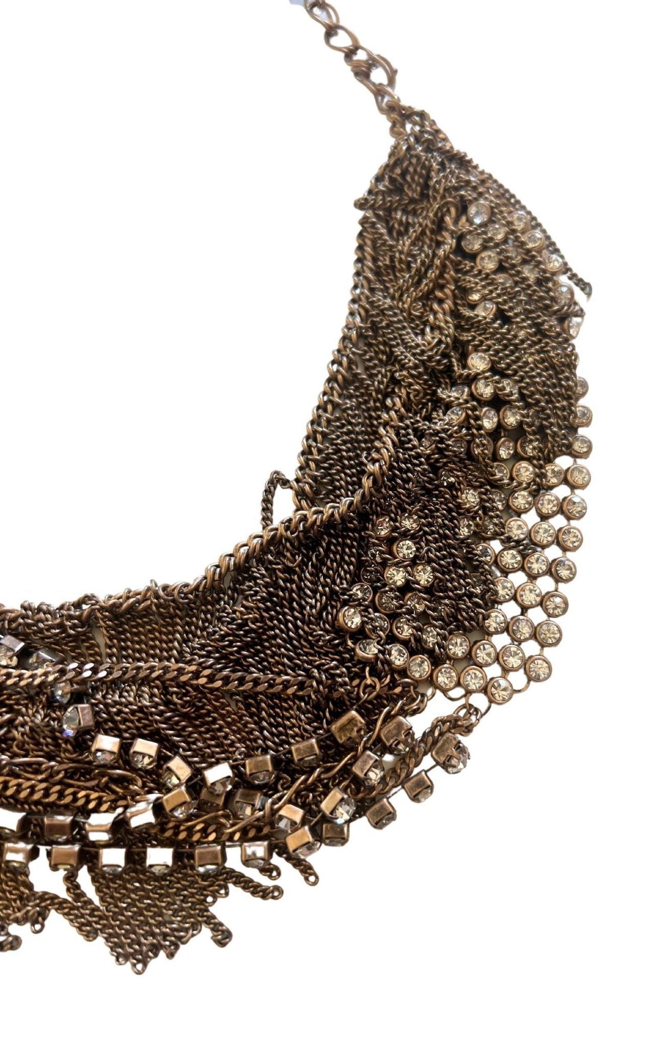 BCBGMAXAZRIA Rhinestone Fringe Necklace - Runway Catalog