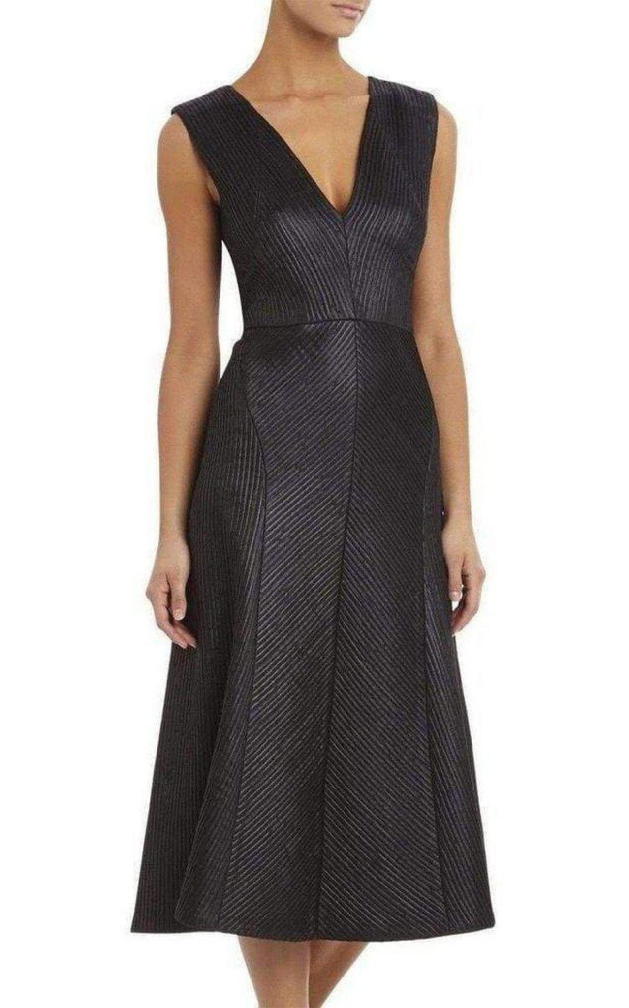 BCBGMAXAZRIA Runway Jacelyn Black V - Neck Dress - Runway Catalog
