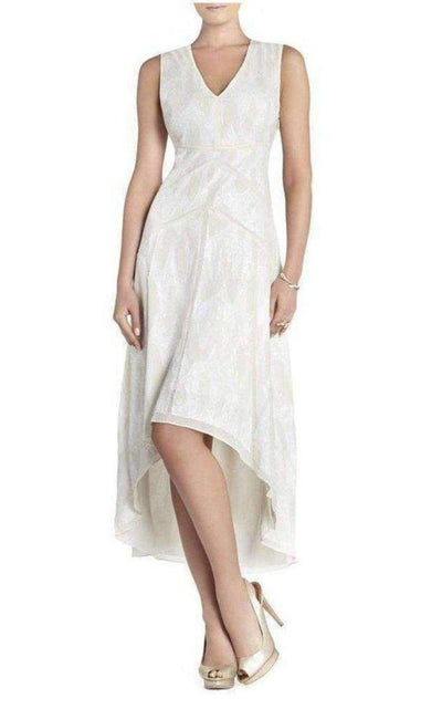 BCBGMAXAZRIA Salma All Over Sequin Deep V - neck Dress WJB6W112 - 1O6 - Runway Catalog