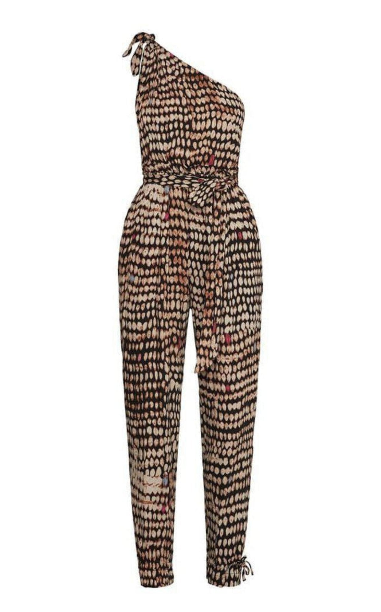 BCBGMAXAZRIA Sandy Dots One - Shoulder Jumpsuit - Runway Catalog