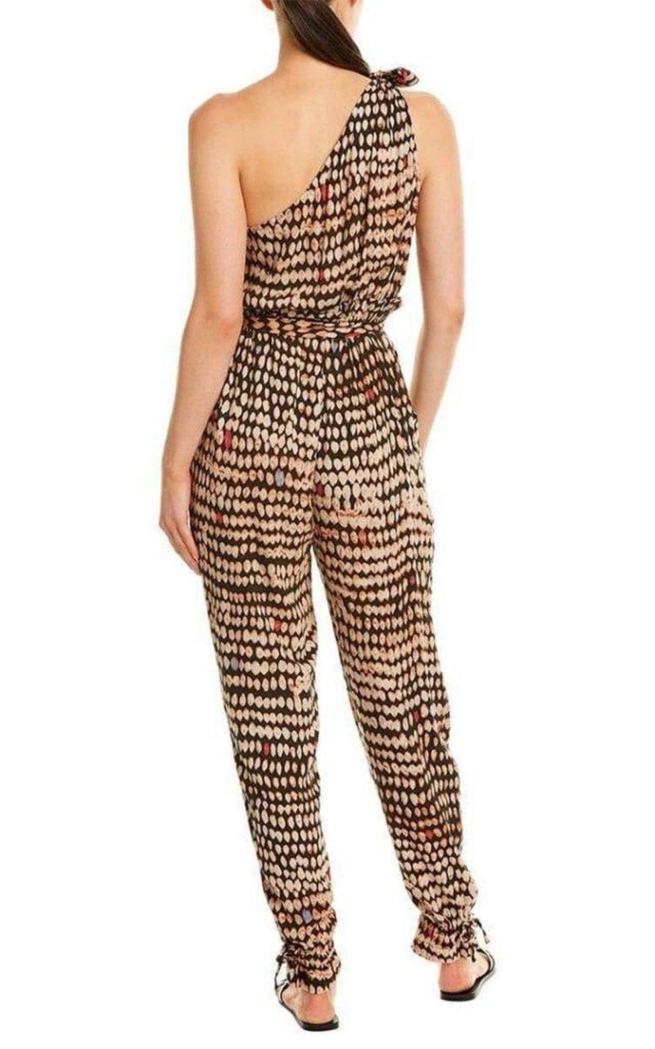 BCBGMAXAZRIA Sandy Dots One - Shoulder Jumpsuit - Runway Catalog