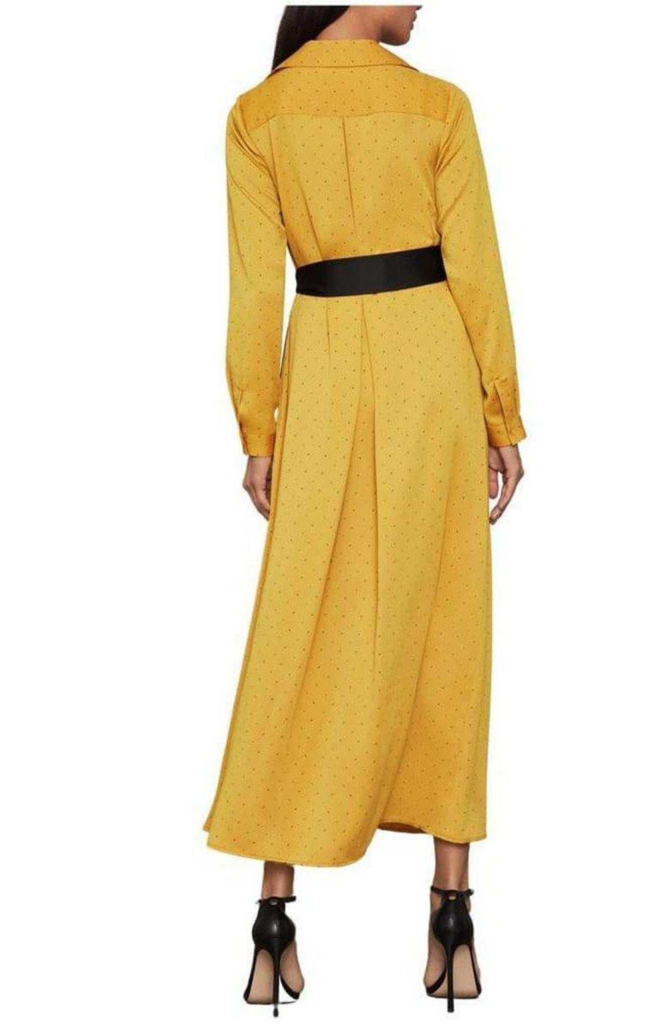 BCBGMAXAZRIA Satin Polka Dot Sash Dress - Runway Catalog