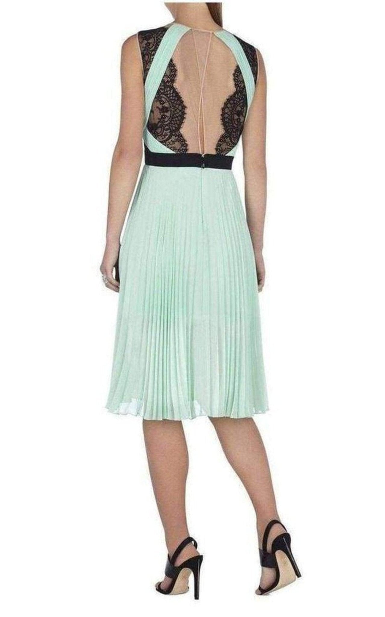 BCBGMAXAZRIA Scalloped Edge Pleated Dress - Runway Catalog
