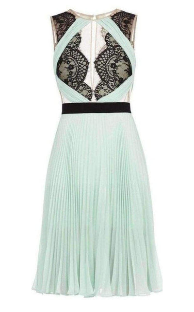BCBGMAXAZRIA Scalloped Edge Pleated Dress - Runway Catalog