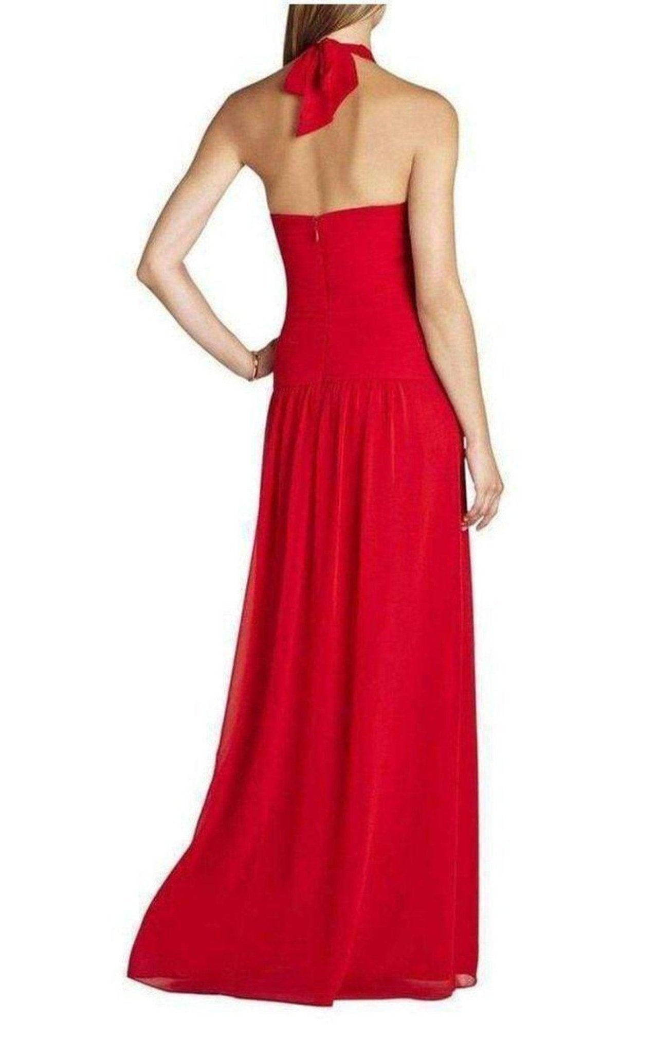BCBGMAXAZRIA Selene Halter Neck Ruched Dress - Runway Catalog
