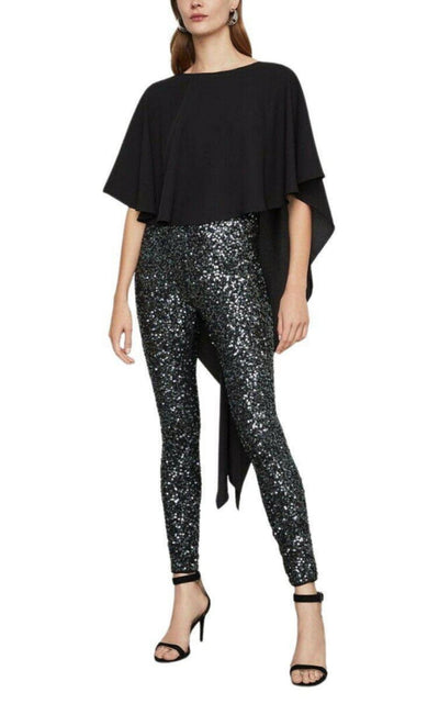 BCBGMAXAZRIA Sequined Cape Sleeves Jumpsuit - Runway Catalog