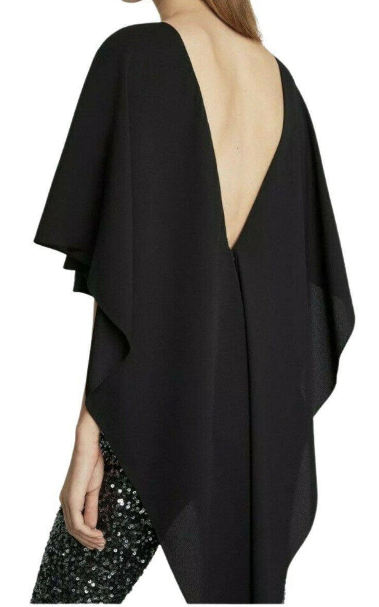 BCBGMAXAZRIA Sequined Cape Sleeves Jumpsuit - Runway Catalog