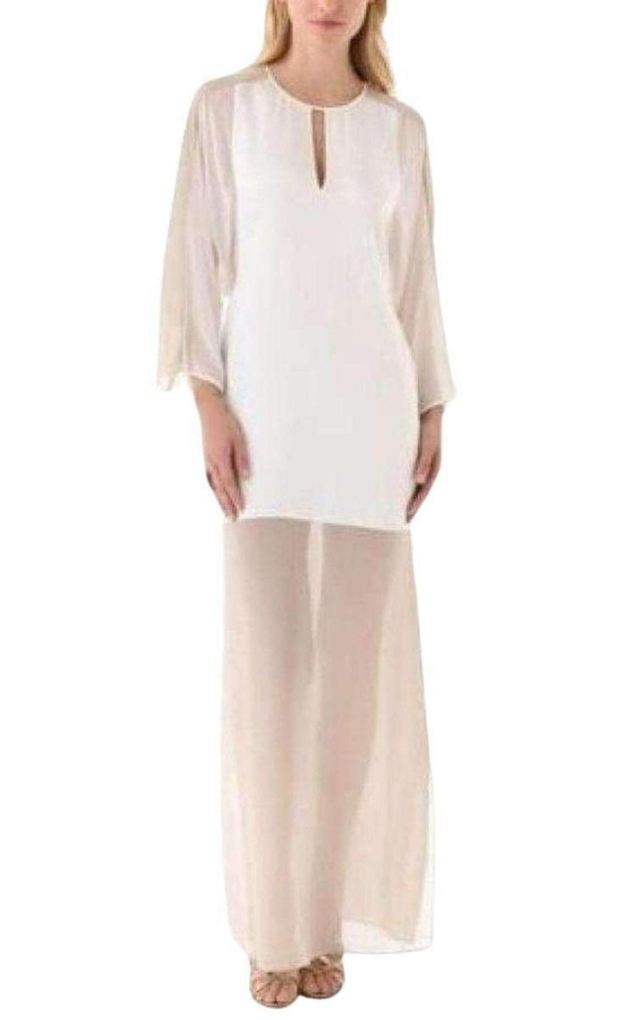 BCBGMAXAZRIA Sheer Chiffon Panels Silk Dress - Runway Catalog
