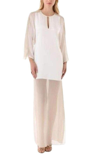 BCBGMAXAZRIA Sheer Chiffon Panels Silk Dress - Runway Catalog