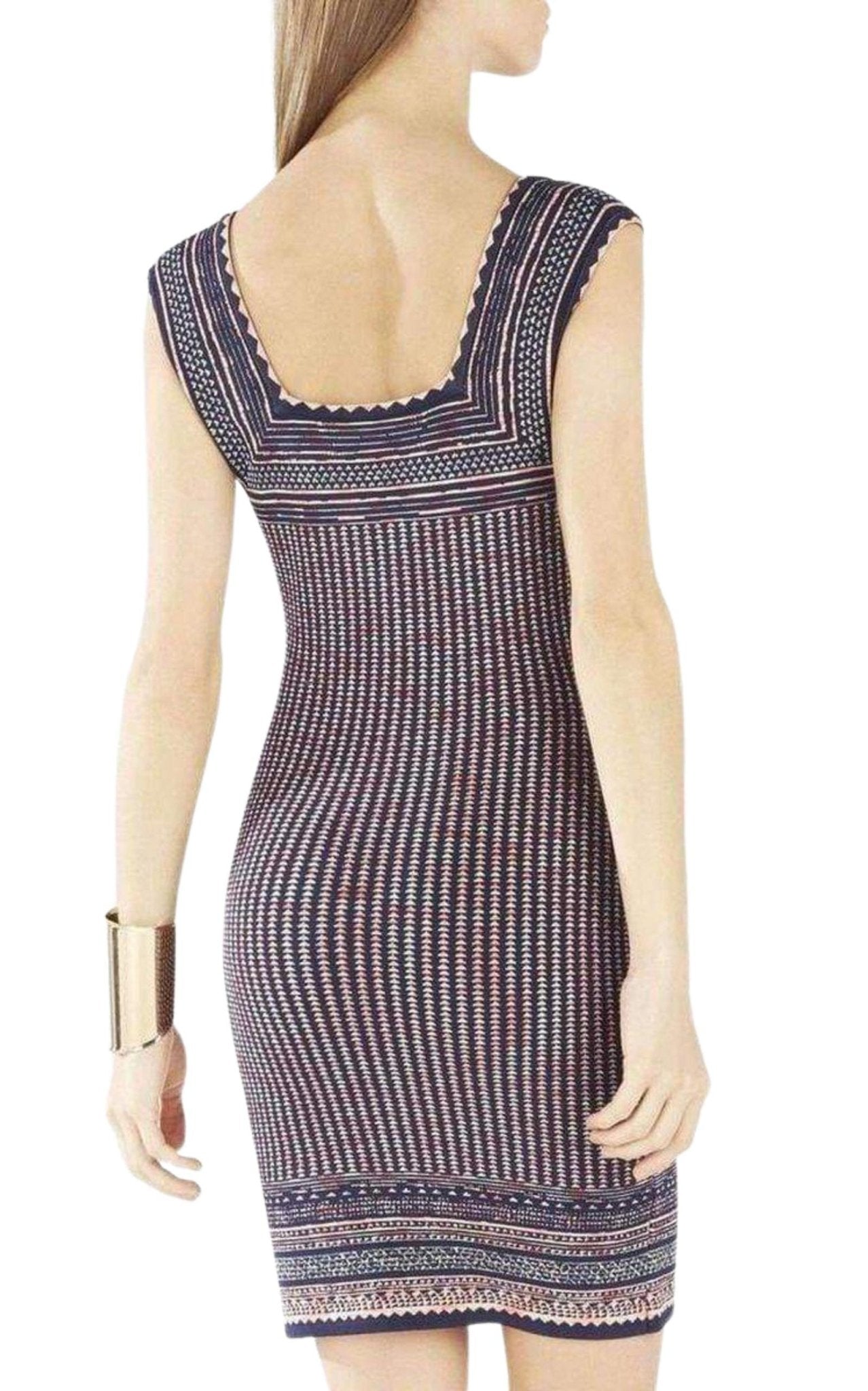 BCBGMAXAZRIA Sheina Jacquard Square Neck Dress - Runway Catalog