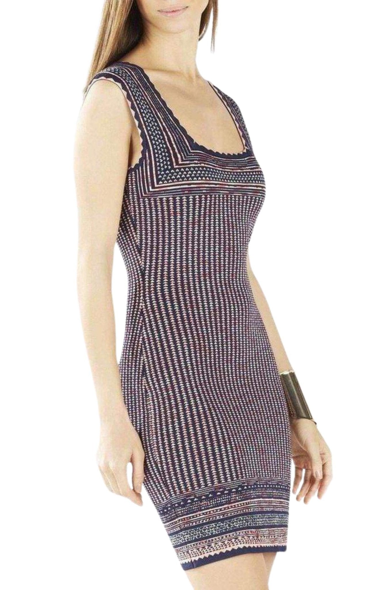 BCBGMAXAZRIA Sheina Jacquard Square Neck Dress - Runway Catalog
