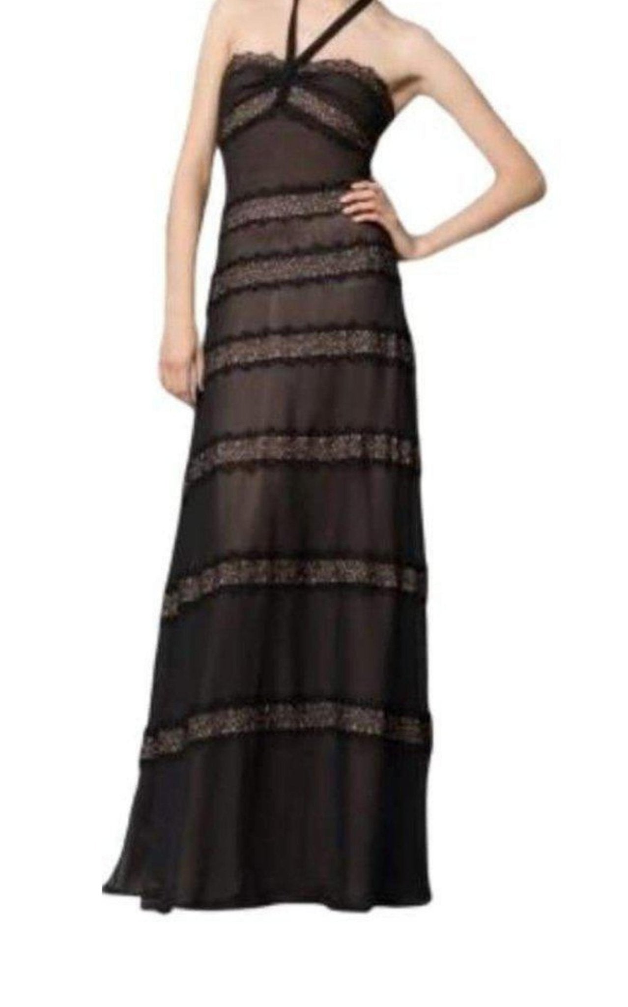 BCBGMAXAZRIA Silk Lace Black Dress - Runway Catalog