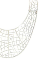 Silver Filigree Plate Necklace BCBGMAXAZRIA