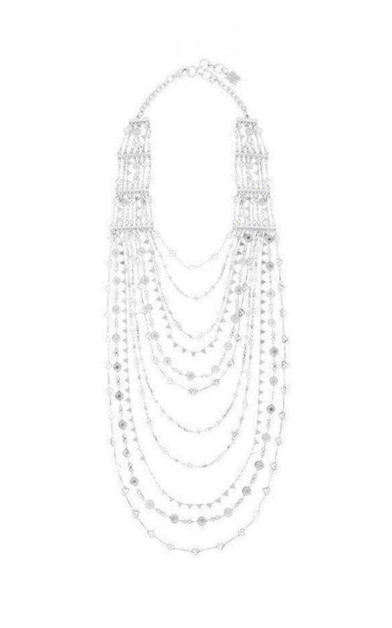 BCBGMAXAZRIA Silver Layered Novelty Chain Necklace - Runway Catalog